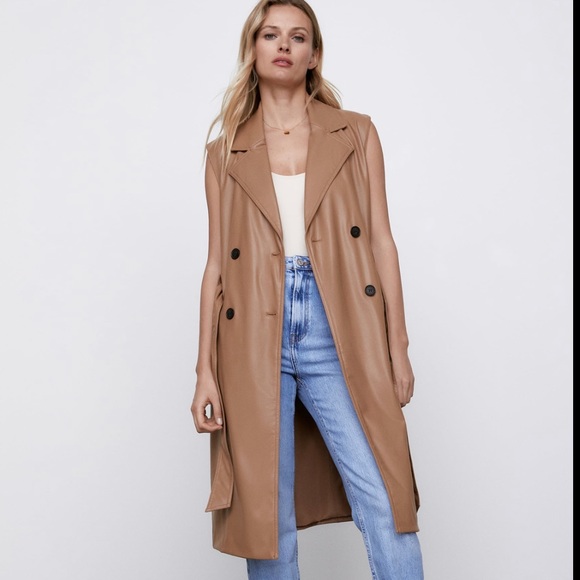 ZARA NWT FAUX LEATHER VEST - Picture 3 of 11